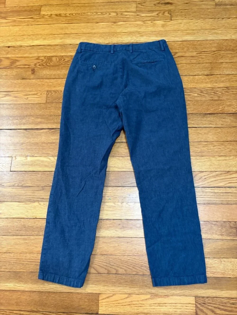 Old Navy Mens Slim Fit Pants Sz 31x28 (Tag 31x30) Blue Linen Cotton Casual Beach